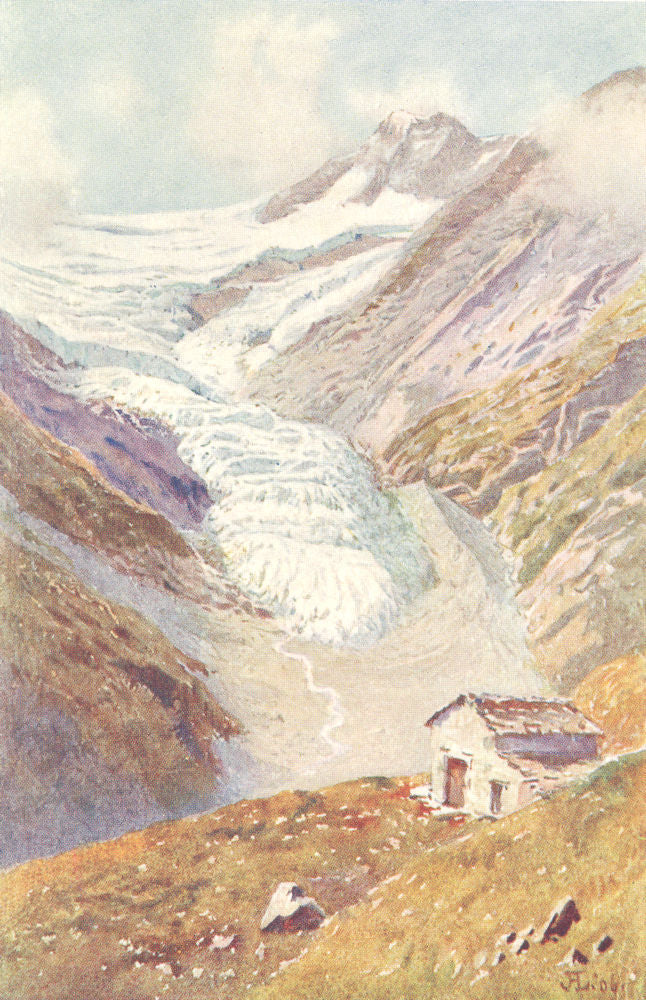 SWITZERLAND. The Bernina Valley. The Palu Glacier 1907 old antique print